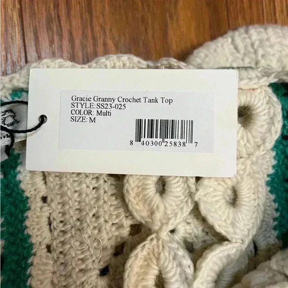 NWT Sea New York Granny Gracie Crochet Tank Top Ivory M - Picture 9 of 9